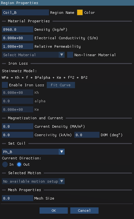 Eddy coil B properties